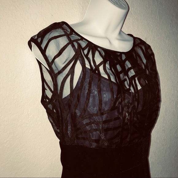 I N Studio Sheer Top Velvet Skirt Dress 6 - Picture 3 of 8